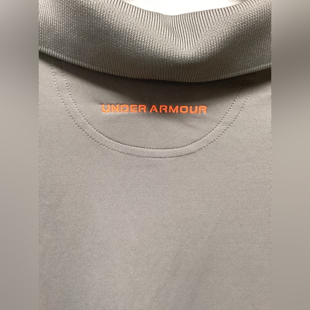 Under Armour Men's Heat Gear Polo Shirt in Gray with Orange Logo S - Picture 5 of 6
